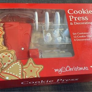 Red Cookie Press & Decorating Set
